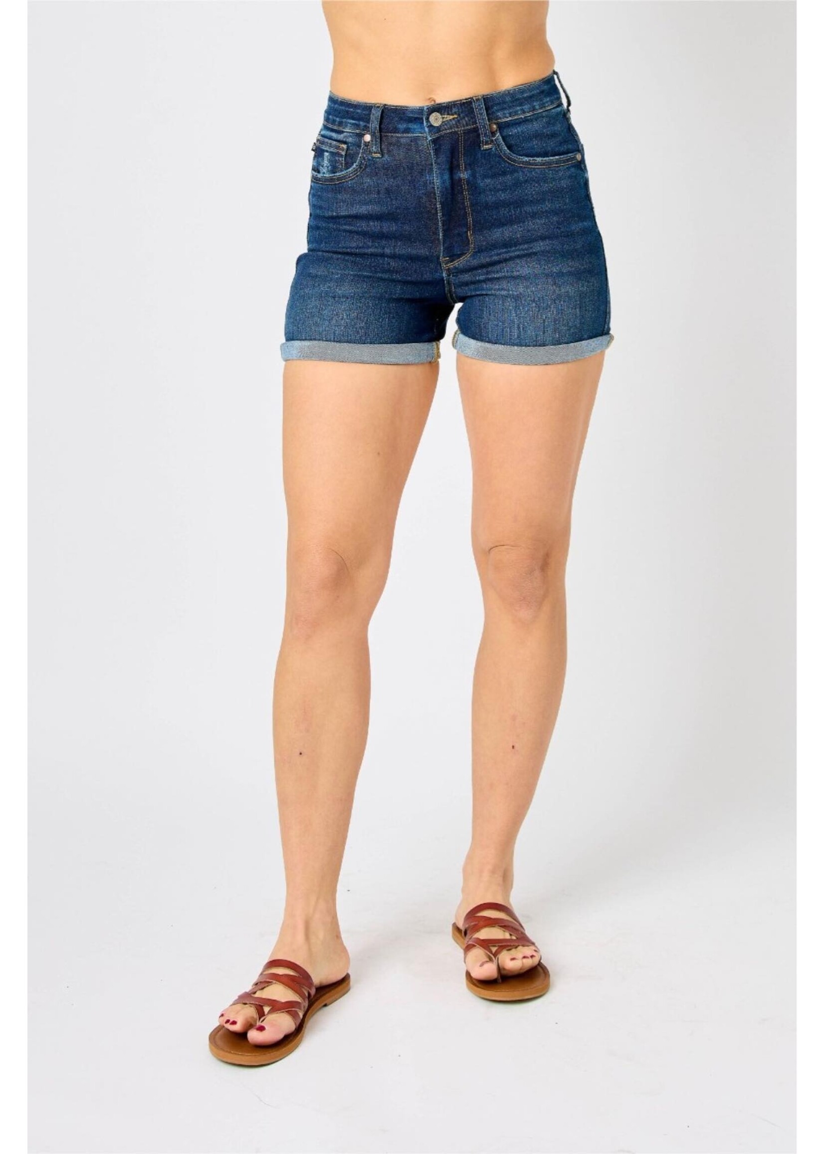 Judy Blue HW Tummy Control Cool Denim Shorts