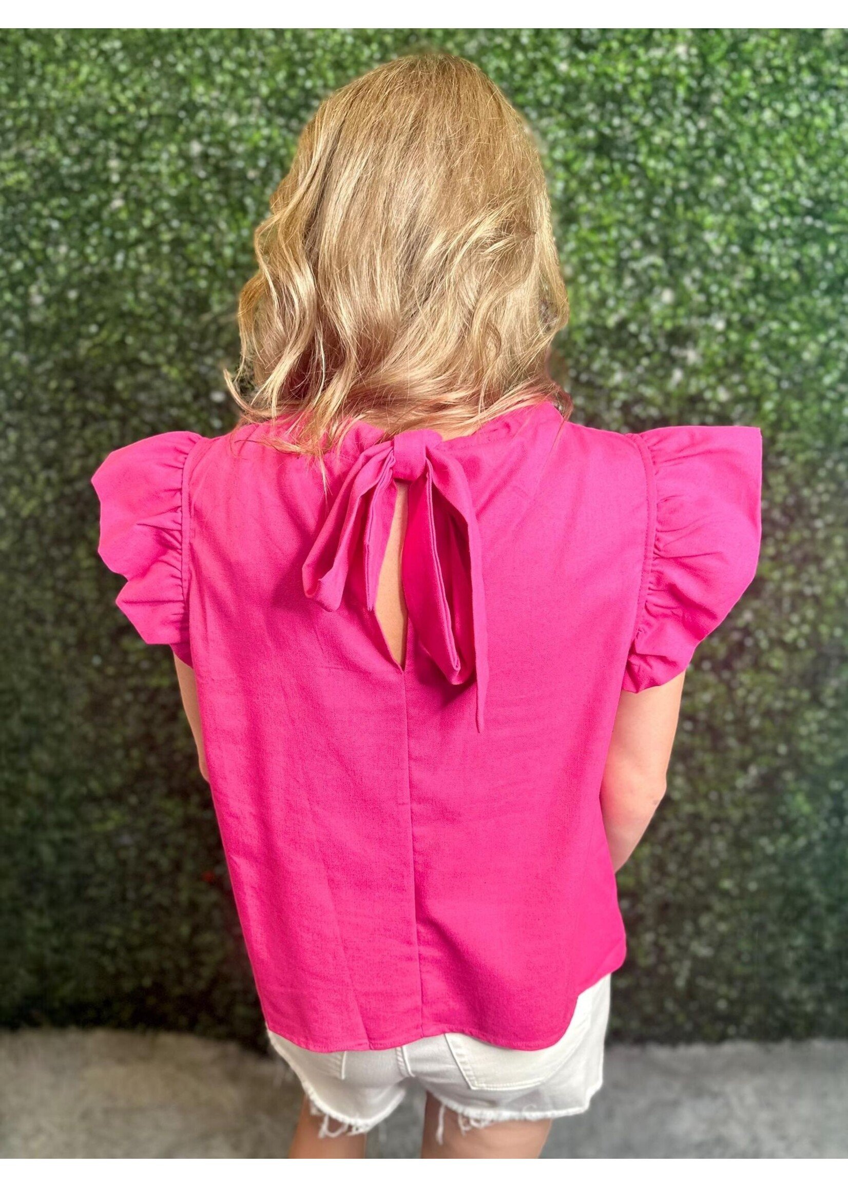 Heyson Pink Classic Ruffled Blouse