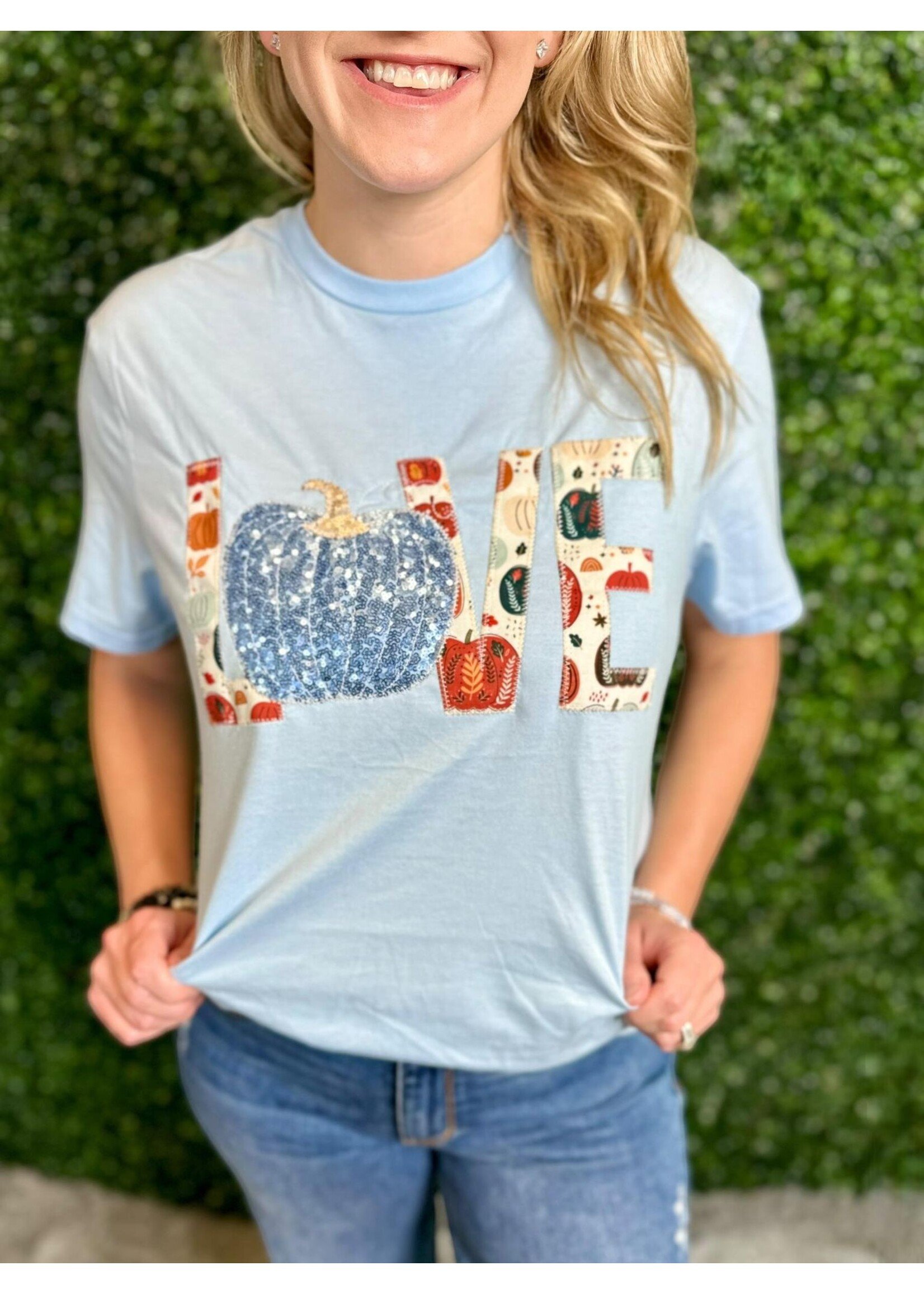 Blue Pumpkin Love Fall Tee