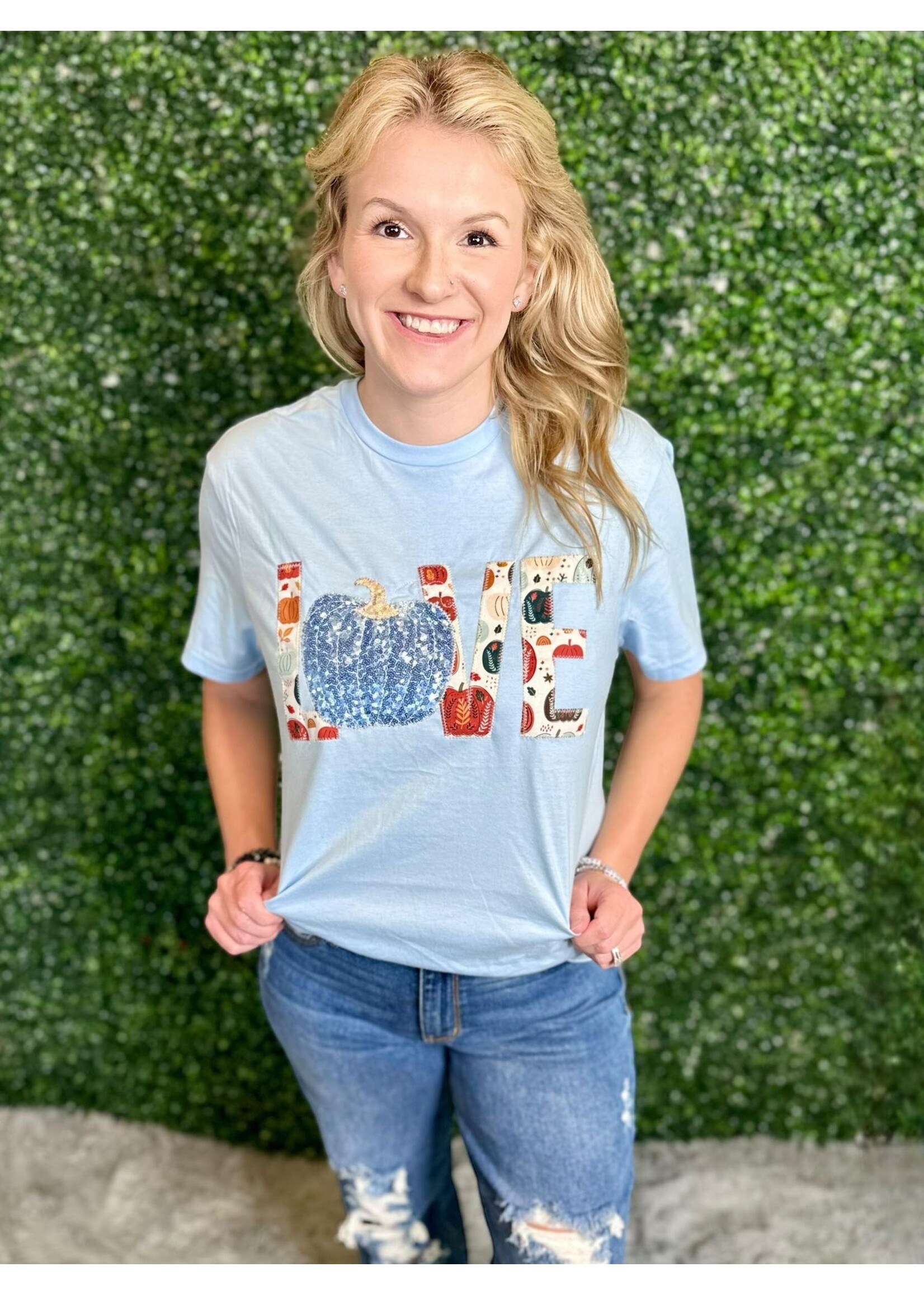 Blue Pumpkin Love Fall Tee