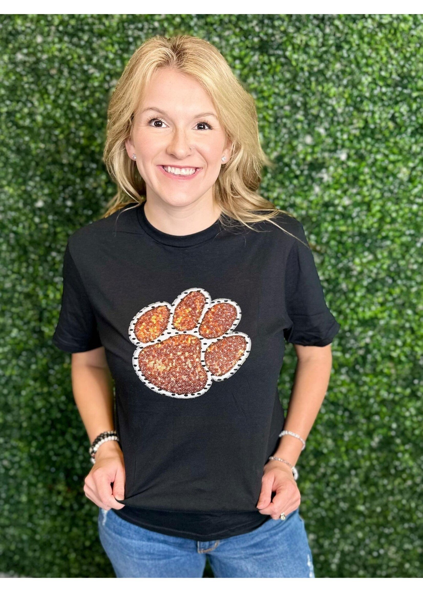 Orange Paw Print Gameday Tee