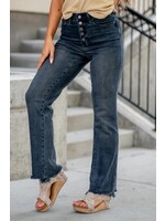 Judy Blue HW Button Fly Destroyed Straight Jeans