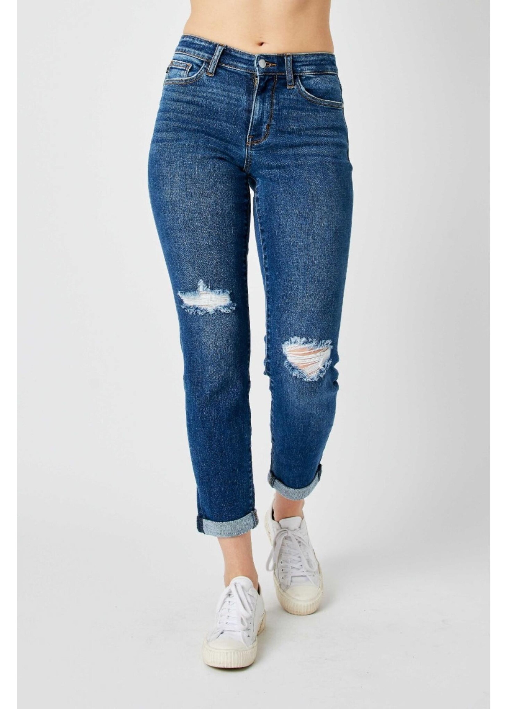 Judy Blue Mid Rise Destroyed Slim Jeans