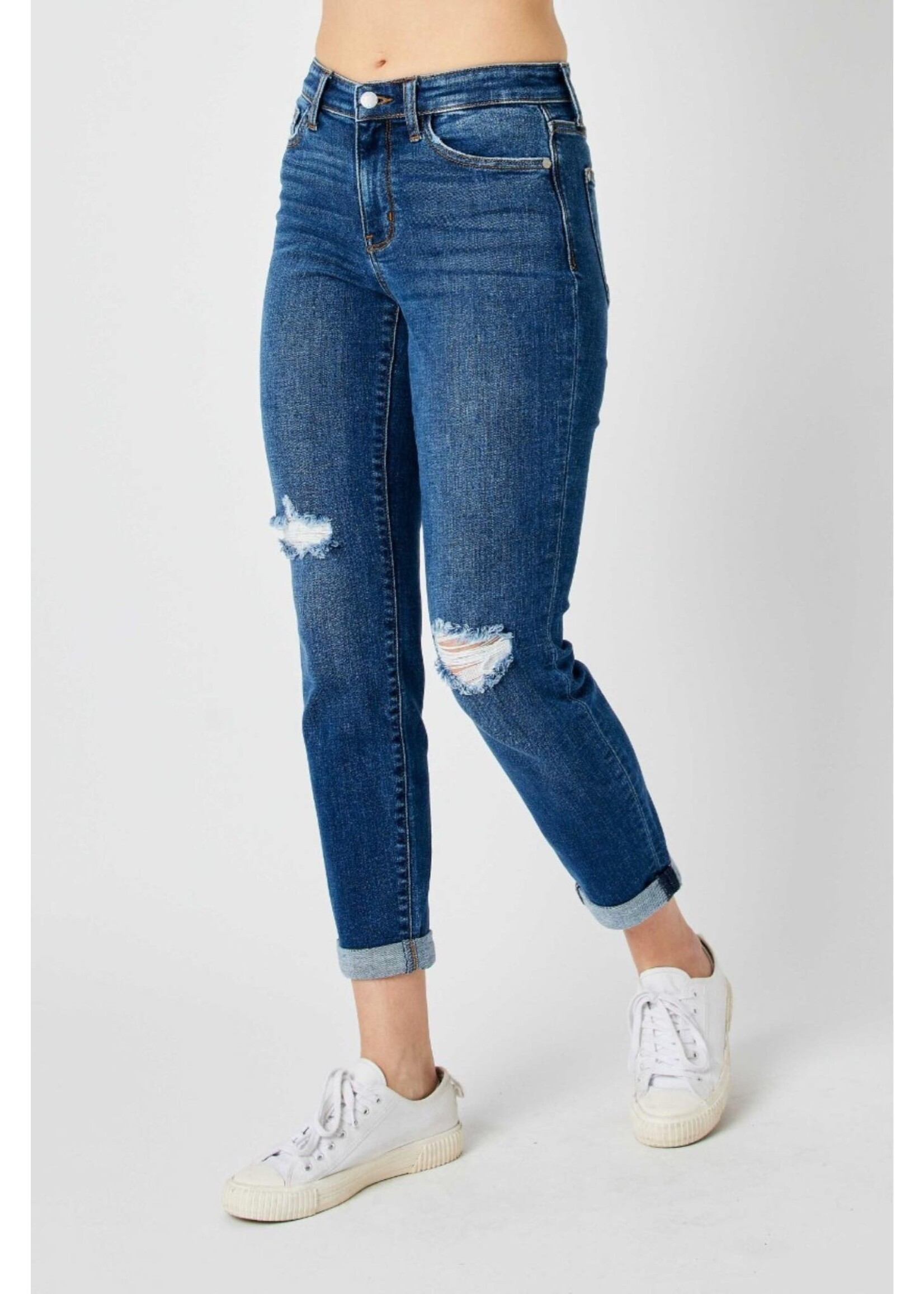 Judy Blue Mid Rise Destroyed Slim Jeans