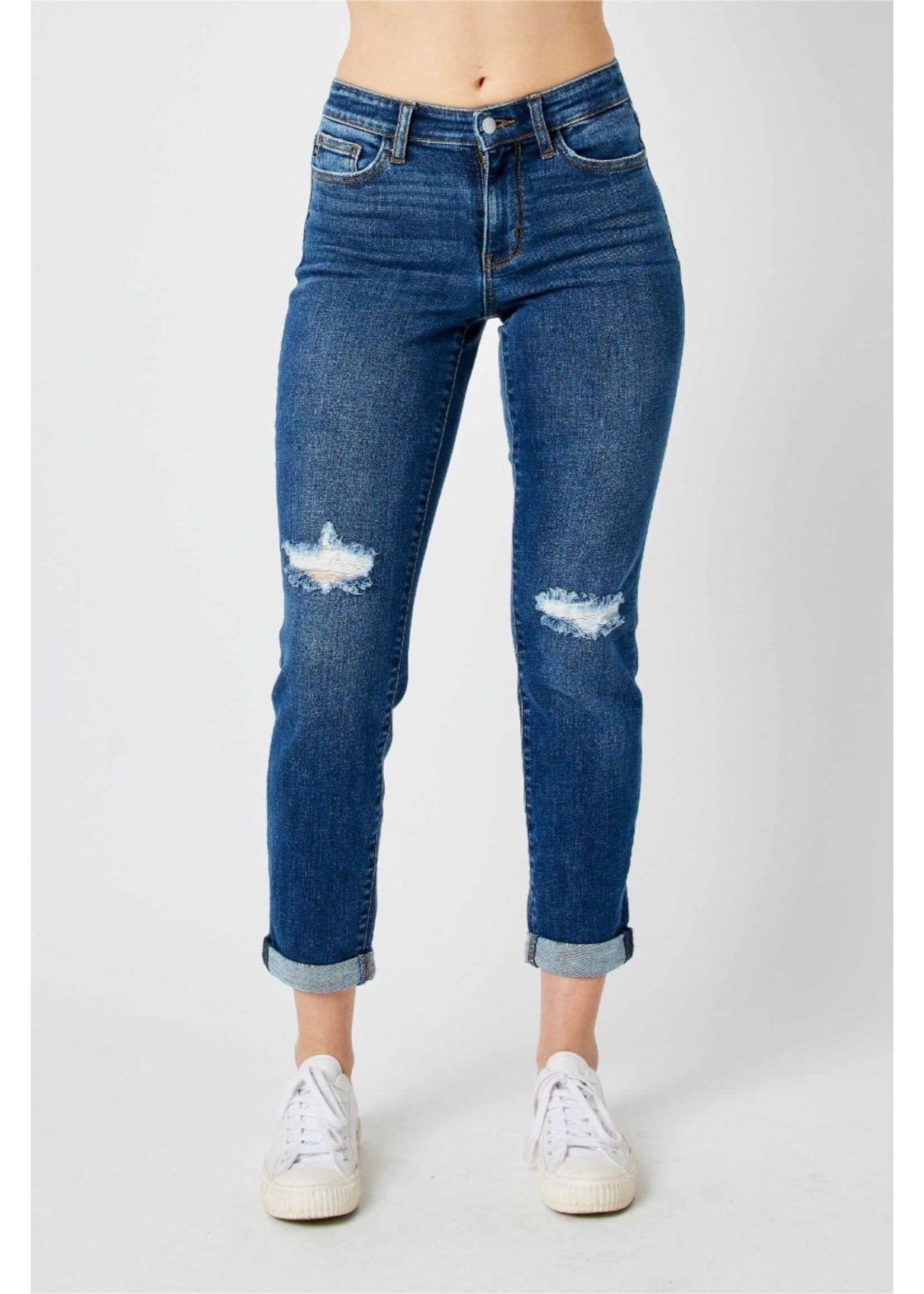 Judy Blue Mid Rise Destroyed Slim Jeans