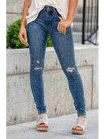 Judy Blue Mid Rise Tummy Control Destroyed Skinny Jeans