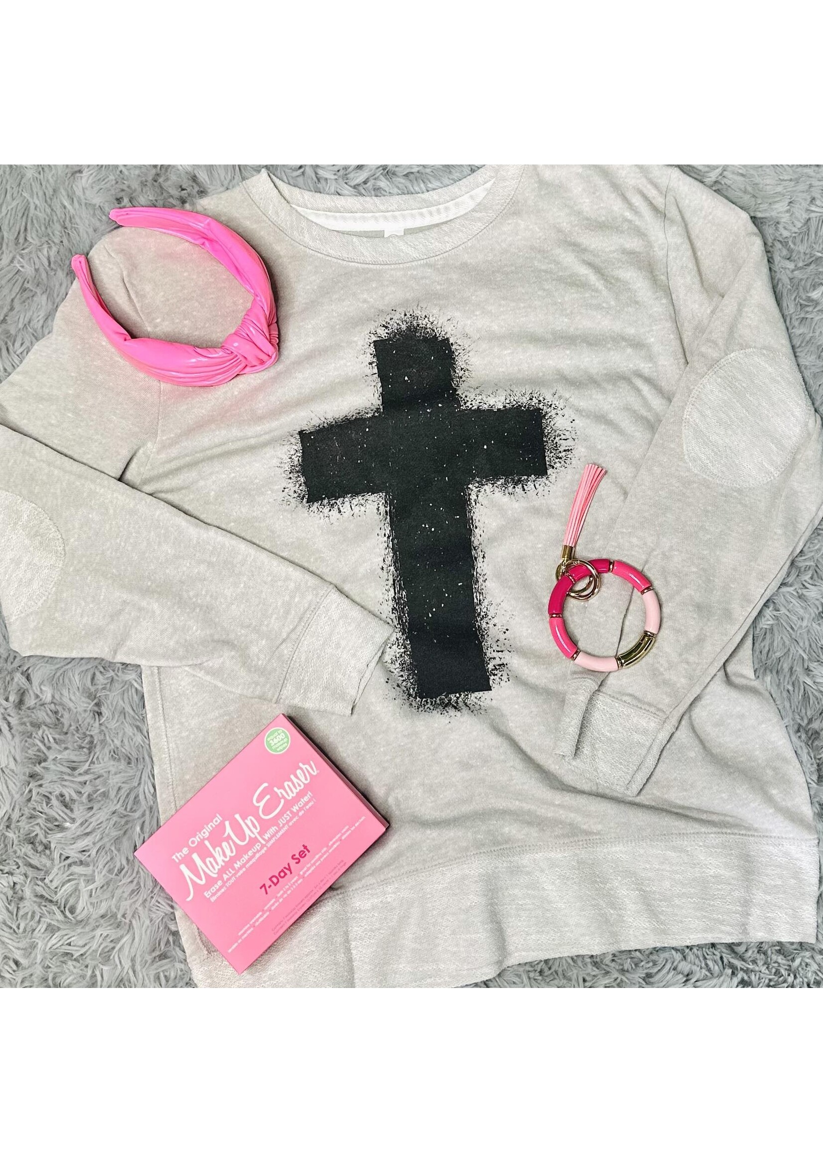 Oliver And Otis Heather Gray Cross French Terry Sweatshirt