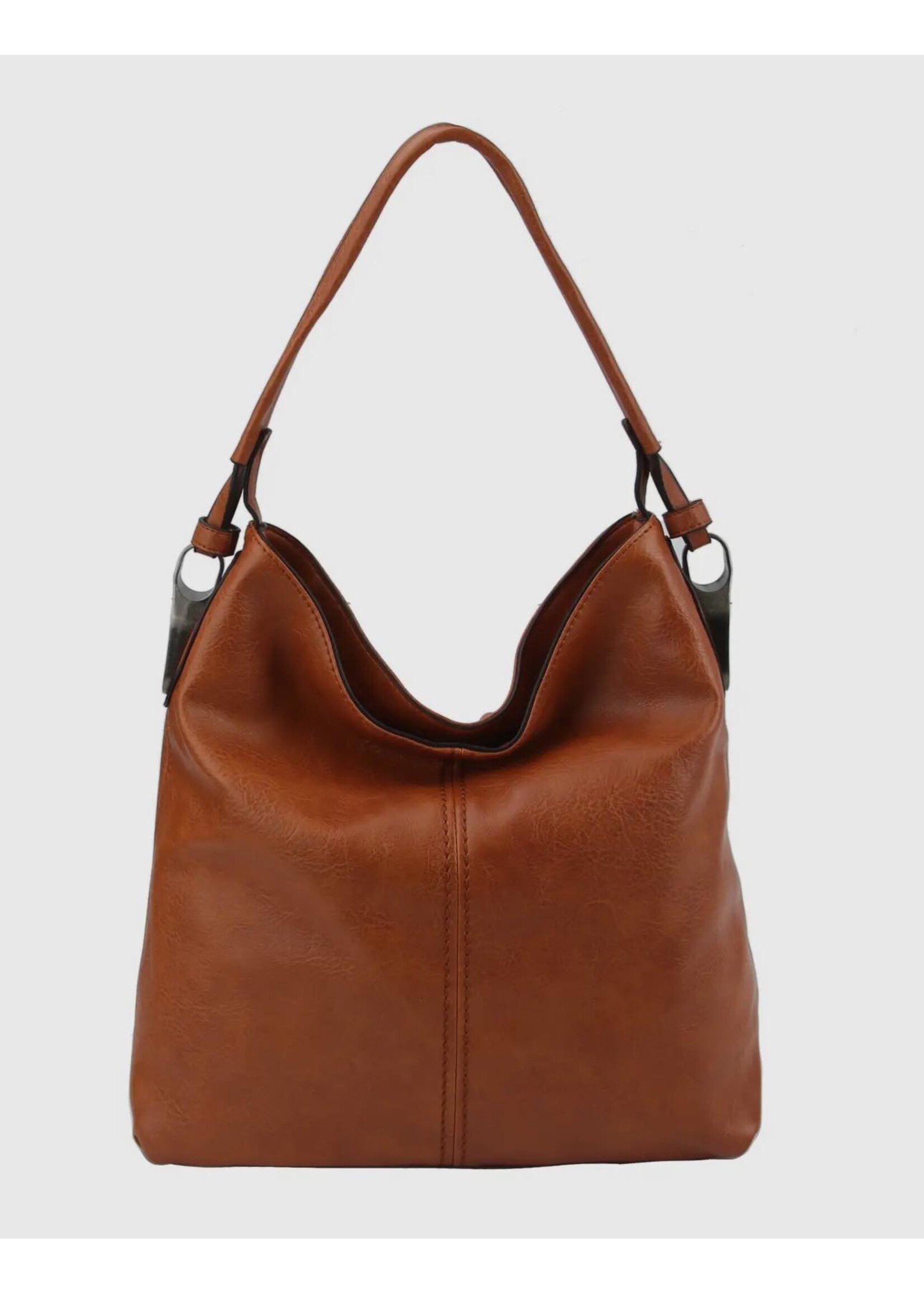 Metal Accent Hobo Bag