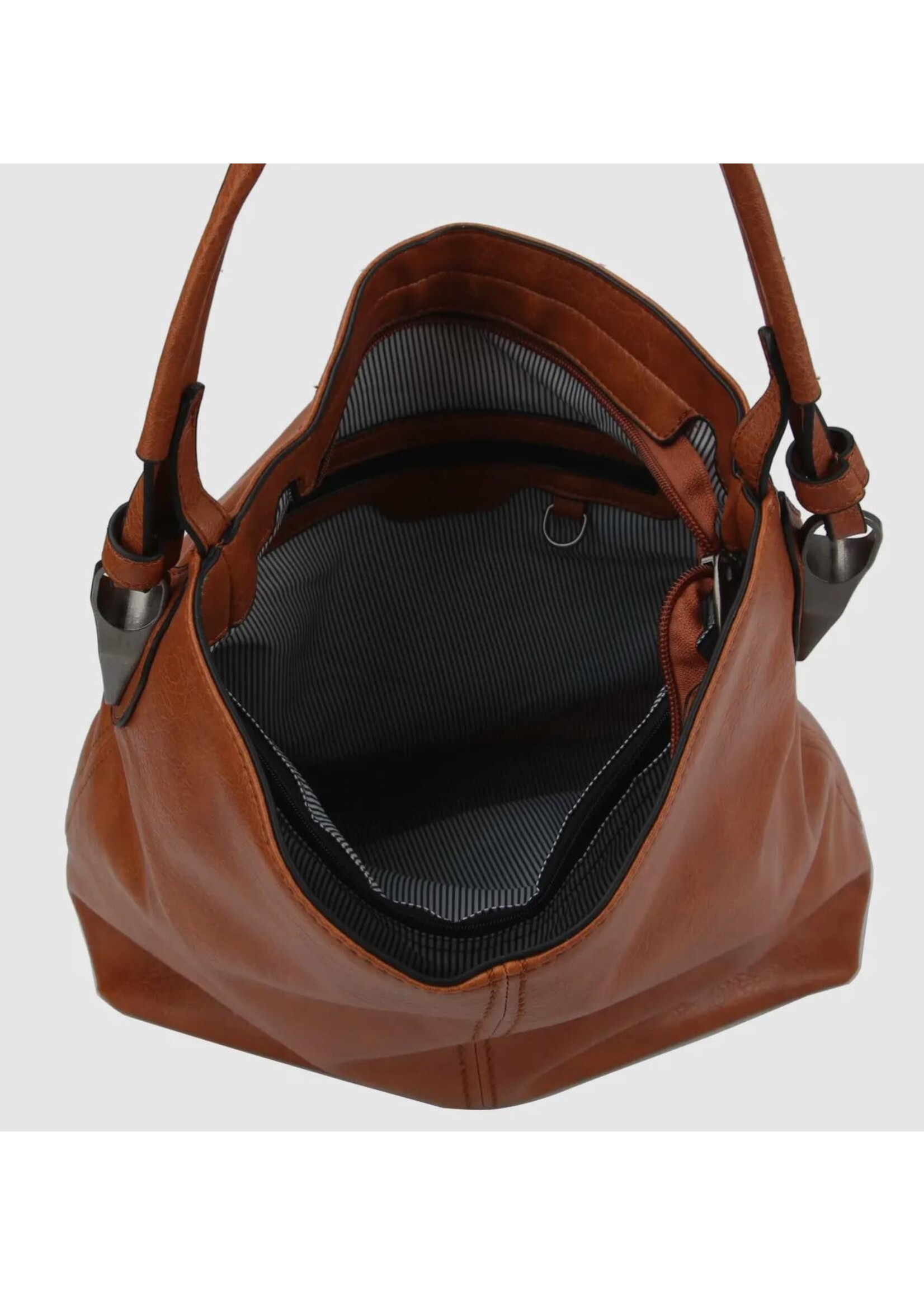 Metal Accent Hobo Bag