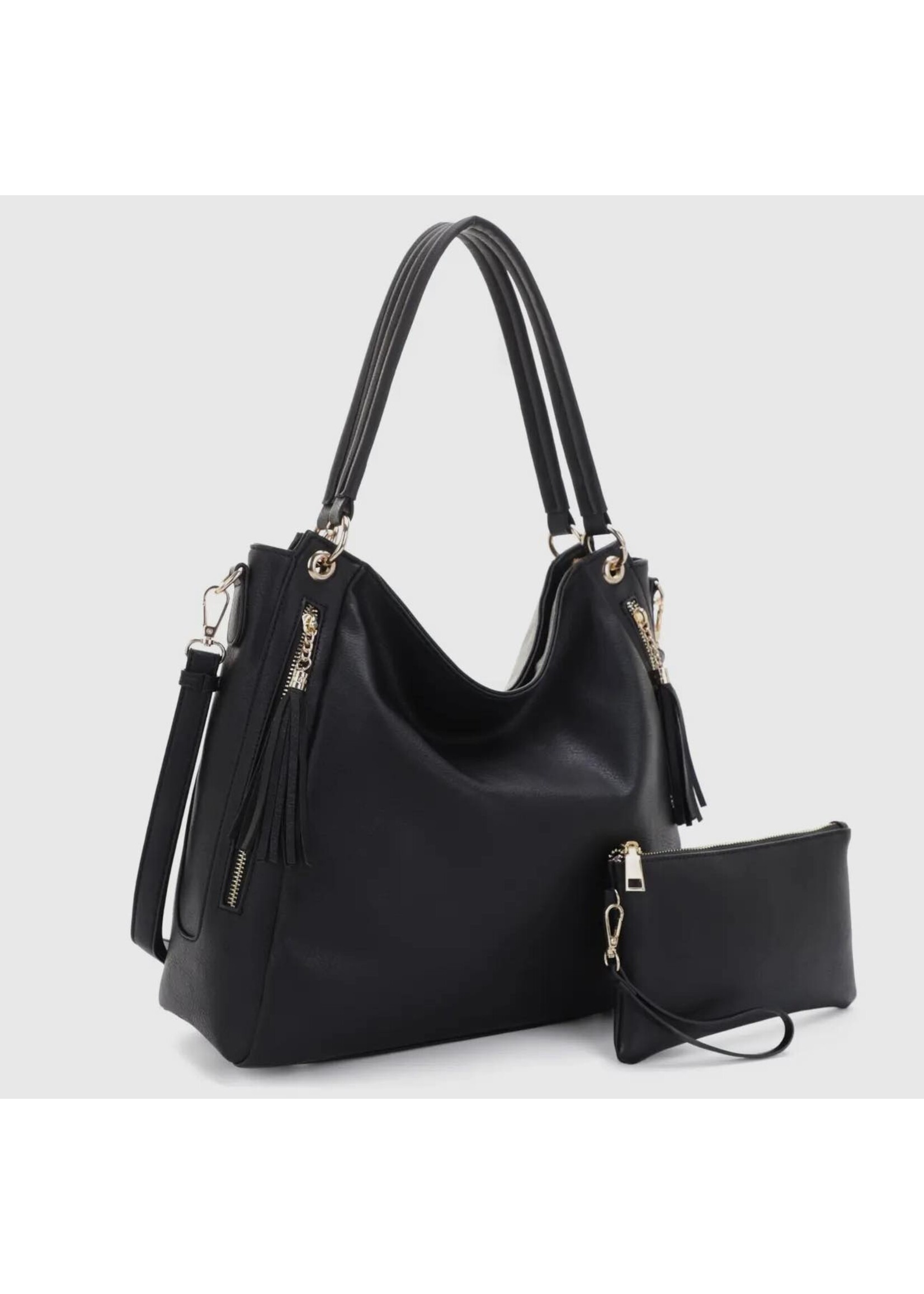 Tonia Double Zipper 2-in-1 Hobo Bag