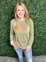 Oliver And Otis Olive Green "MAMA" French Terry Sweatshirt