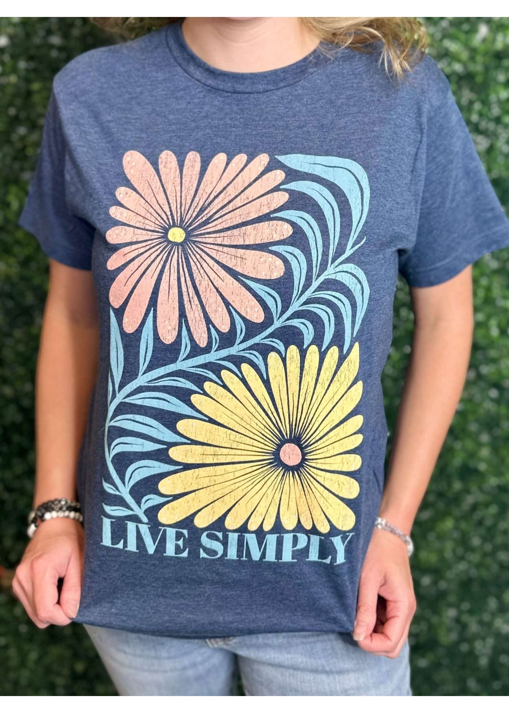 Oliver And Otis Navy "Live Simply" Tee