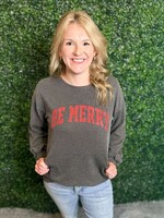 "Be Merry" Ribbed Sweatshirt