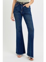 Risen Tummy Control High Rise Dark Denim Flares