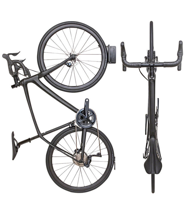 Feedback Sports Velo Hinge Pivoting Wall Hook - 1-Bike, Wall Mounted, Up to 2.4" Tire,  Black