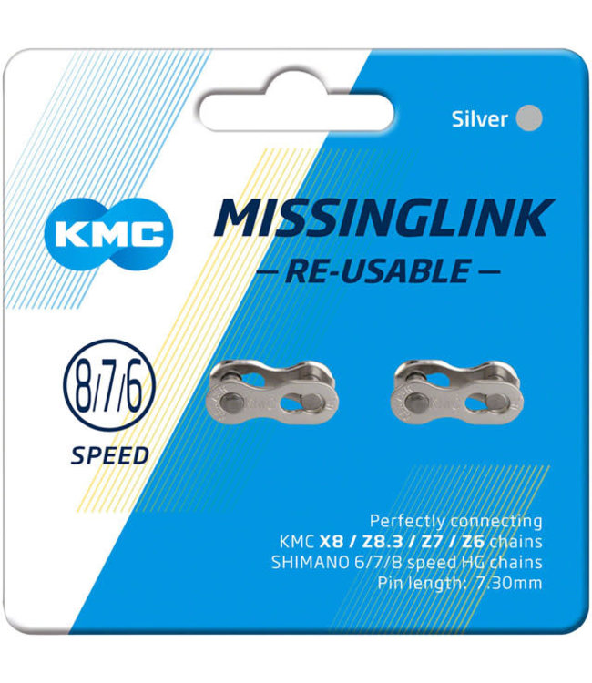KMC MissingLink CL573R 7.3mm Connector - 6,7,8-Speed, Reusable, Silver
