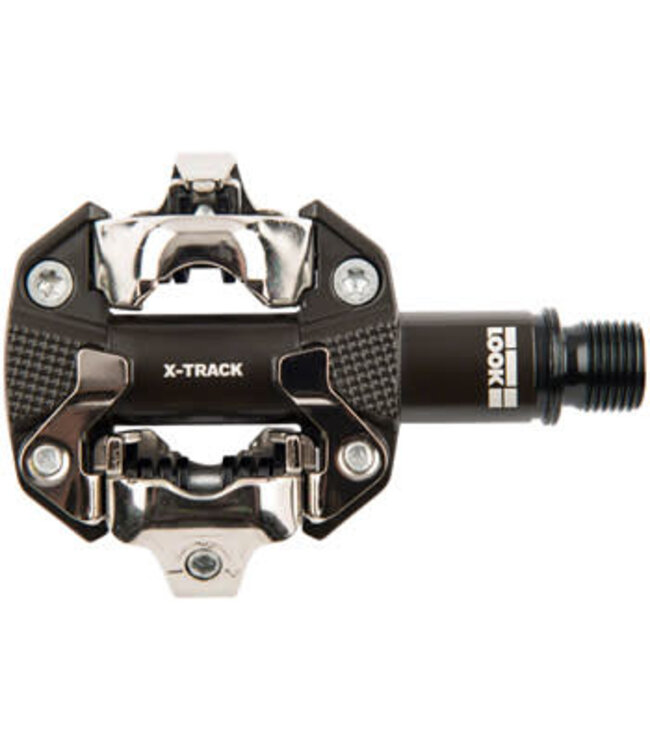 LOOK X-TRACK Pedals - Dual Sided Clipless, Chromoly, 9/16", Gray