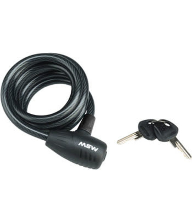 MSW KLK-110 Keyed Cable Lock, 10mm x 6', Black