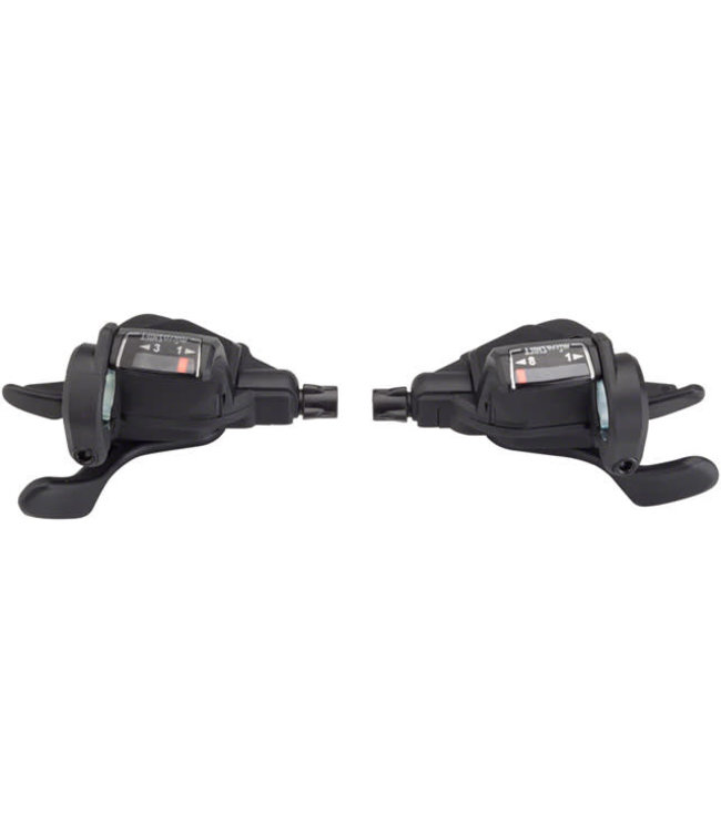 microSHIFT Mezzo Thumb-Tap Shifter Set 8-Speed Triple Optical Gear Indicator Shimano Compatible