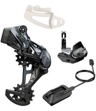 SRAM SRAM XX1 Eagle AXS Upgrade Kit - Rear Derailleur for 52t Max Battery Eagle AXS Rocker Paddle Controller with Clamp Charger/Cord Black