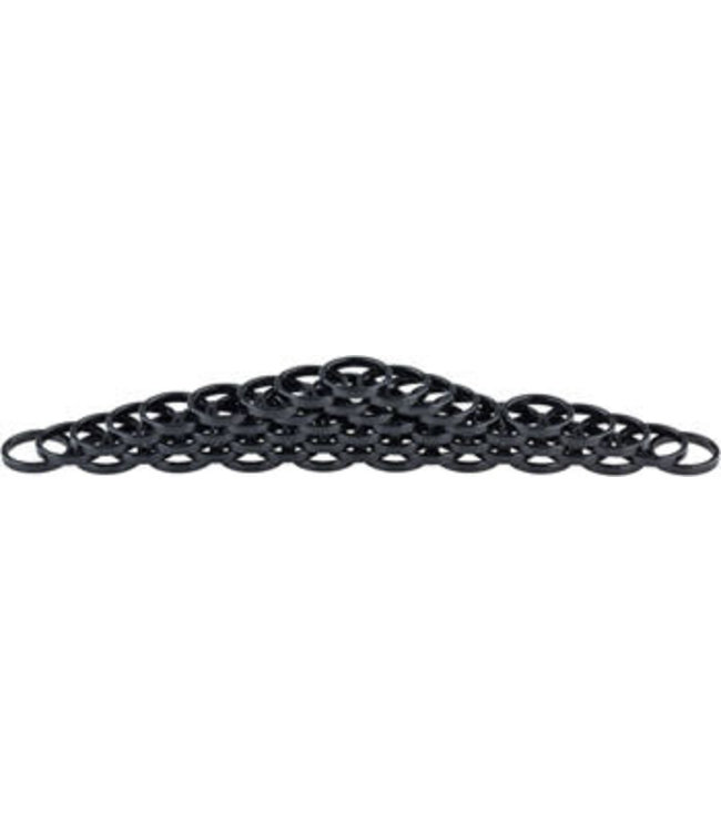 Problem Solvers Headset Stack Spacer - 28.6 5mm Aluminum Black Bag of 50