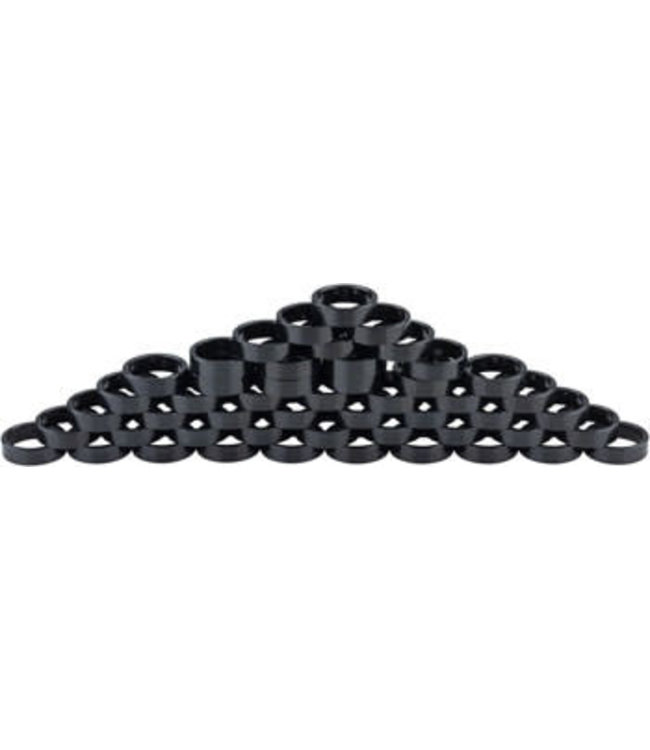 Problem Solvers Headset Stack Spacer - 28.6 10mm Aluminum Black Bag of 50