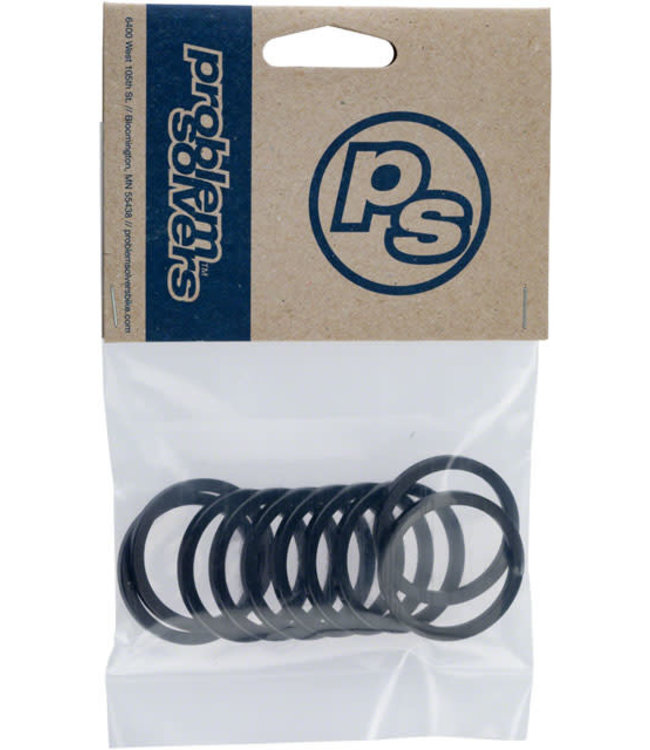 Problem Solvers Headset Stack Spacer - 28.6 3mm Aluminum Black Bag of 10