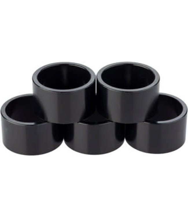 Problem Solvers Headset Stack Spacer - 28.6 20mm Aluminum Black Bag of 5