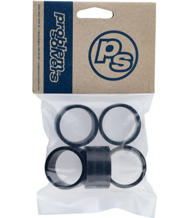 Problem Solvers Headset Stack Spacer - 28.6 20mm Aluminum Black Bag of 5