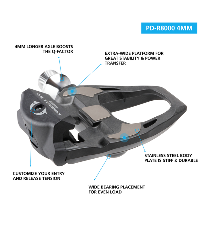 PEDAL  PD-R8000  ULTEGRA  SPD-SL  W/CLEAT (SM-SH11)  4MM LONGER AXLE