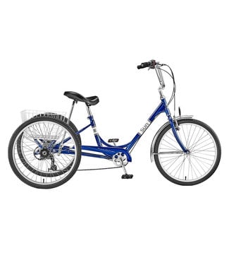 SUN BICYCLES TRIKE TRADITIONAL  24" 7-SPEED, BLUE METALLIC