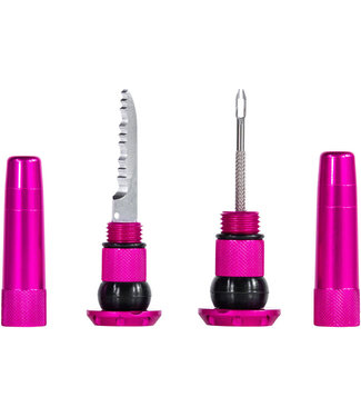 Muc-Off Muc-Off Stealth Tubeless Puncture Plugs Tire Repair Kit - Bar-End Mount, Pink, Pair