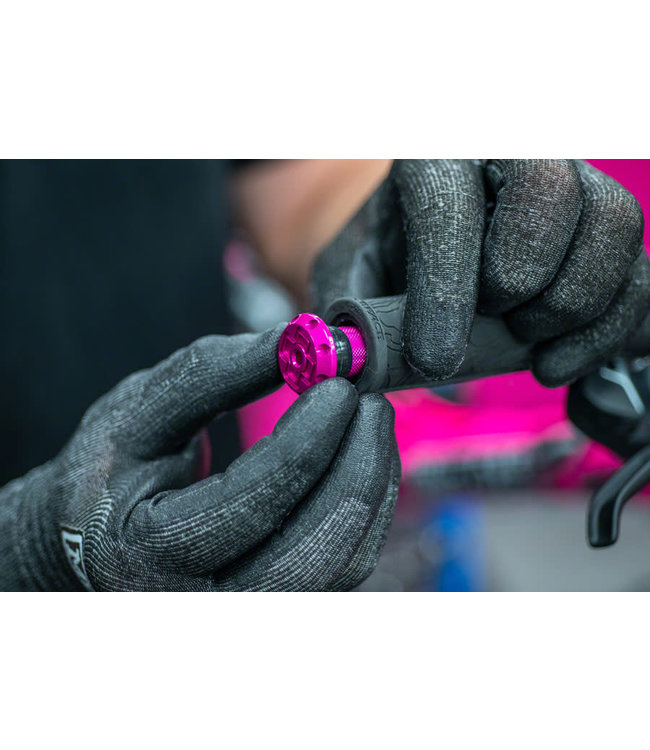 Muc-Off Stealth Tubeless Puncture Plugs Tire Repair Kit - Bar-End Mount, Pink, Pair