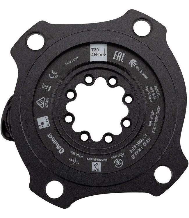 SRAM RED/Force AXS Power Meter Spider - 107 BCD, 8-Bolt Crank Interface, 1x/2x, Black, D1