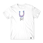 Girl Girl Horseshoe Tee - White