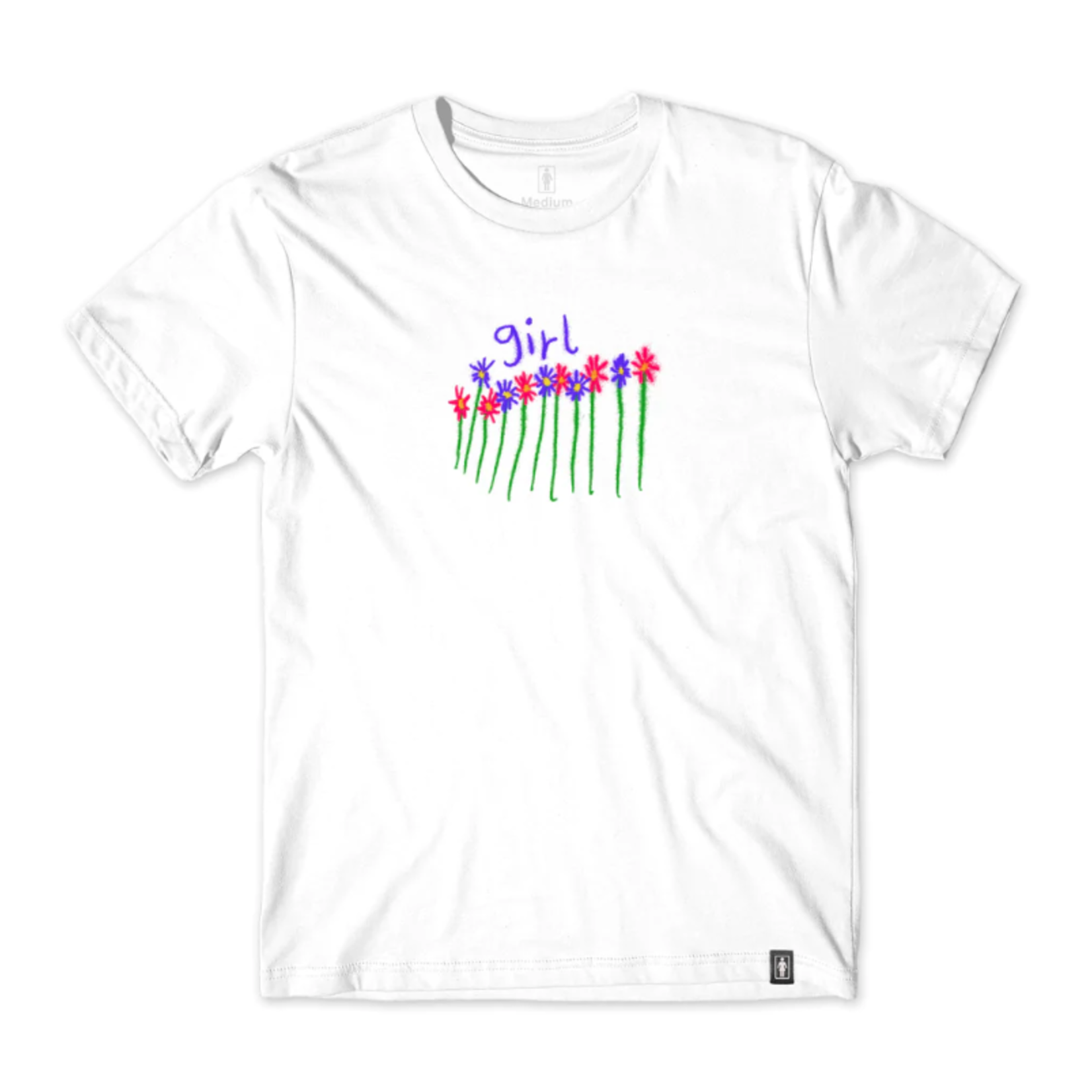 Girl Girl Flowers Tee - White