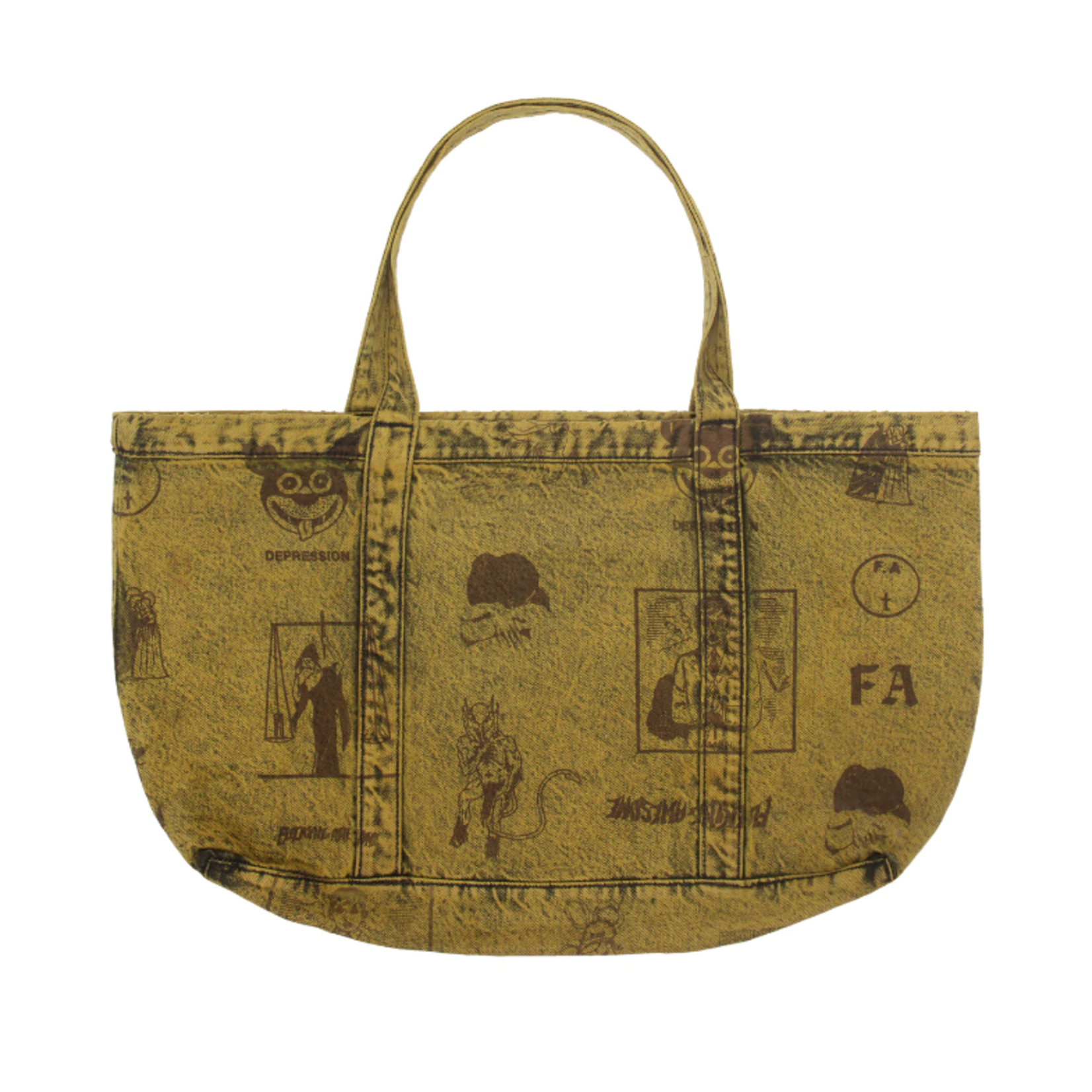 Fucking Awesome Fucking Awesome Cut Outs Stone Washed Tote Bag - Yellow