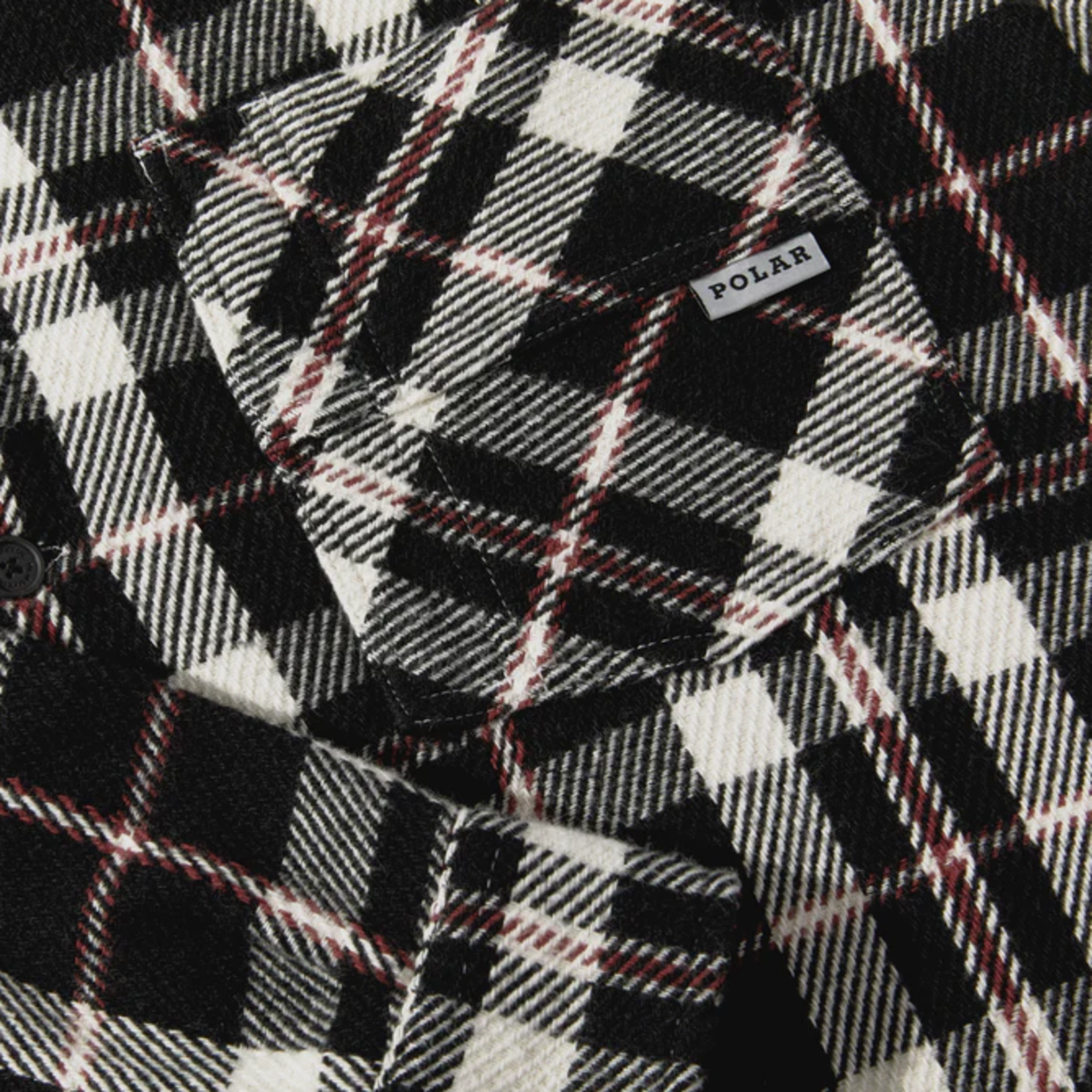 Polar Polar Big Boy Overshirt Flannel - Black/Cloud White/Red