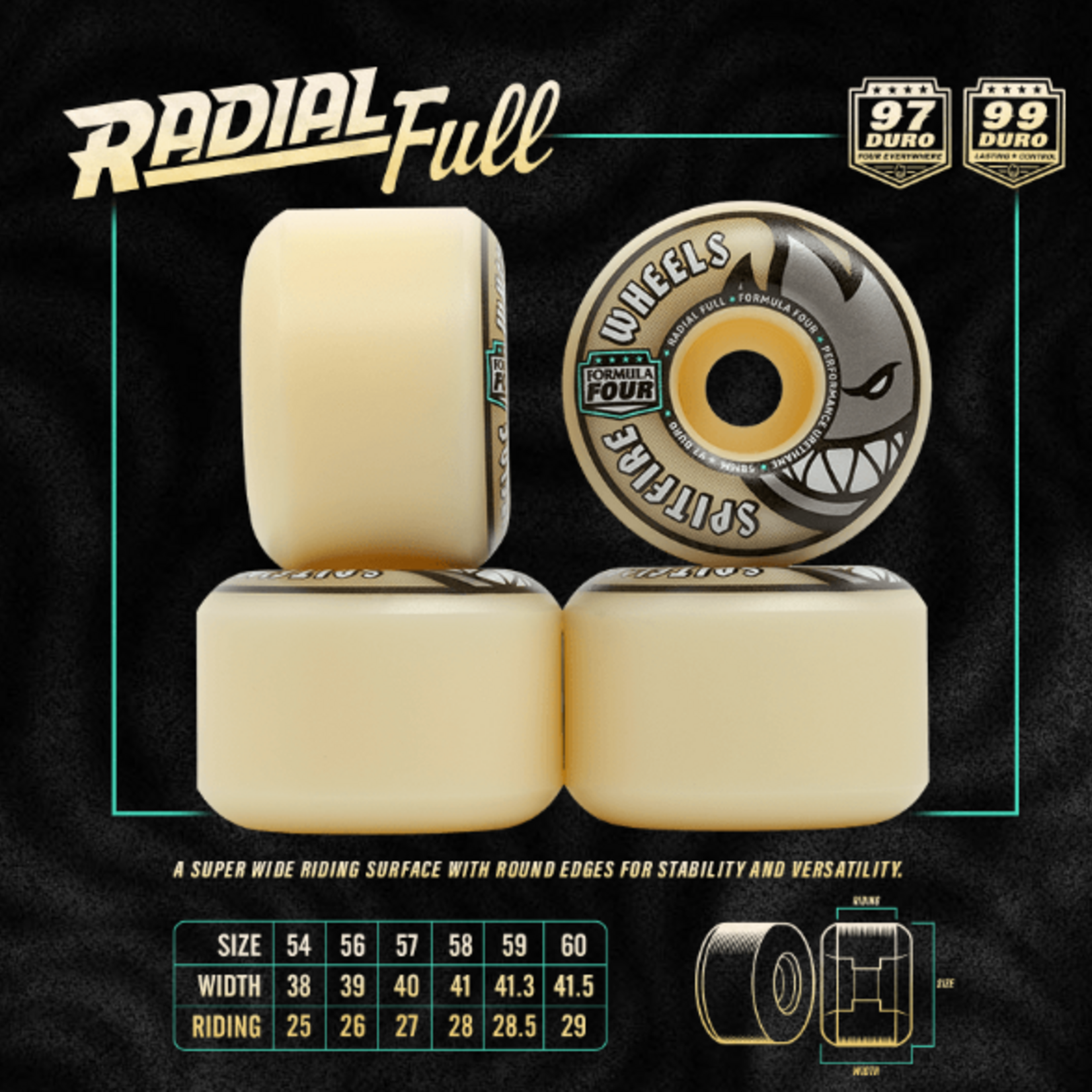 Spitfire Spitfire F4 99d Radial Full Wheels - 56mm (Nelly Morville)