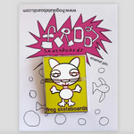 Frog Frog Skateboards Yellow Cat Pin