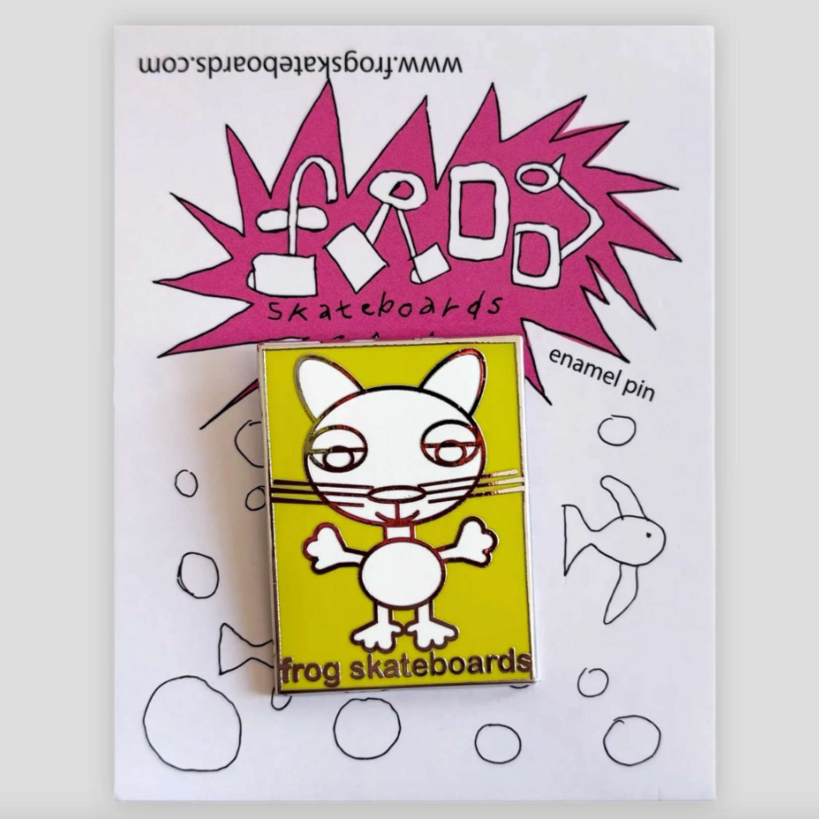 Frog Frog Skateboards Yellow Cat Pin
