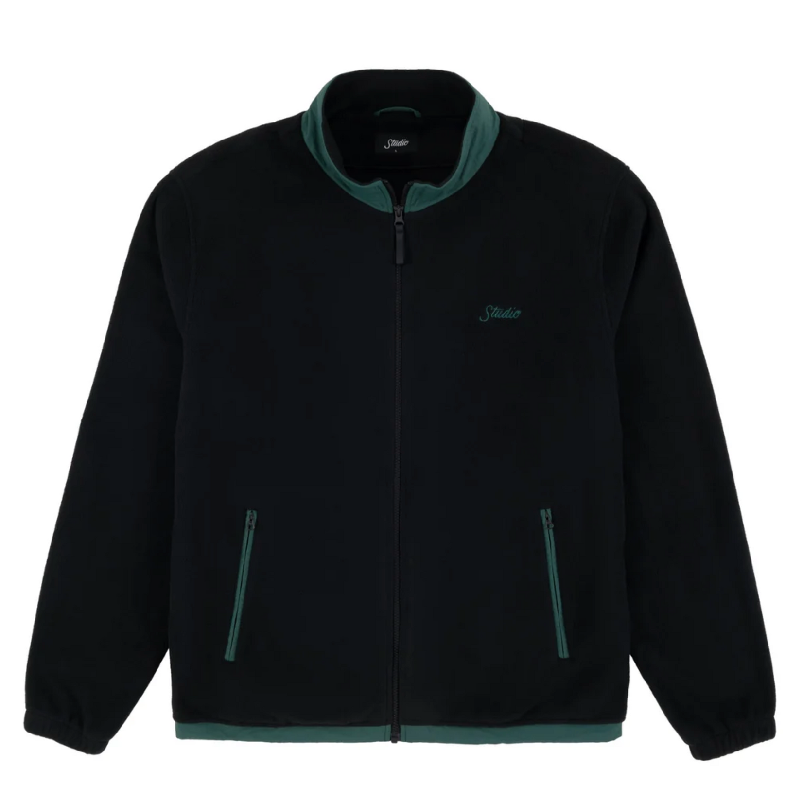 Studio Studio Skateboards - Peace Polar Fleece - Black w/Hunter Green Ripstop Trim