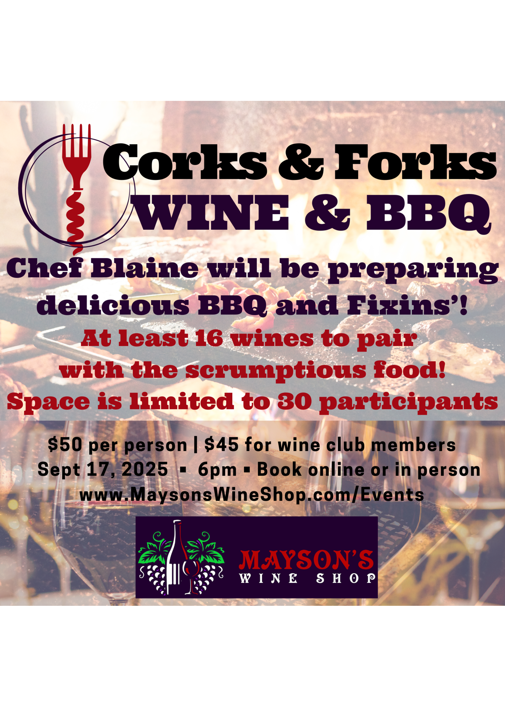 Corks & Forks - BBQ Corks & Forks Event 9.17.25 6pm