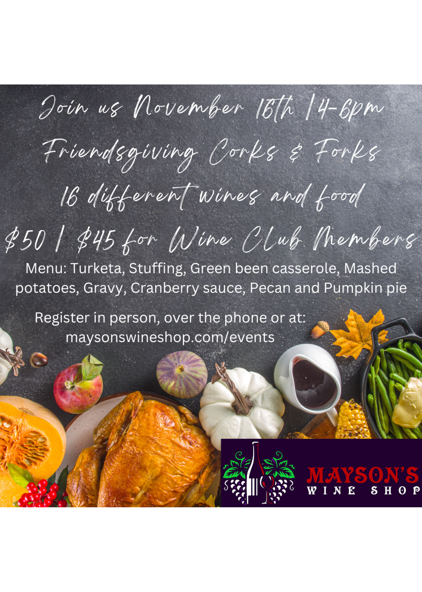 Friendsgiving  Corks & Forks 11.16.25 4pm