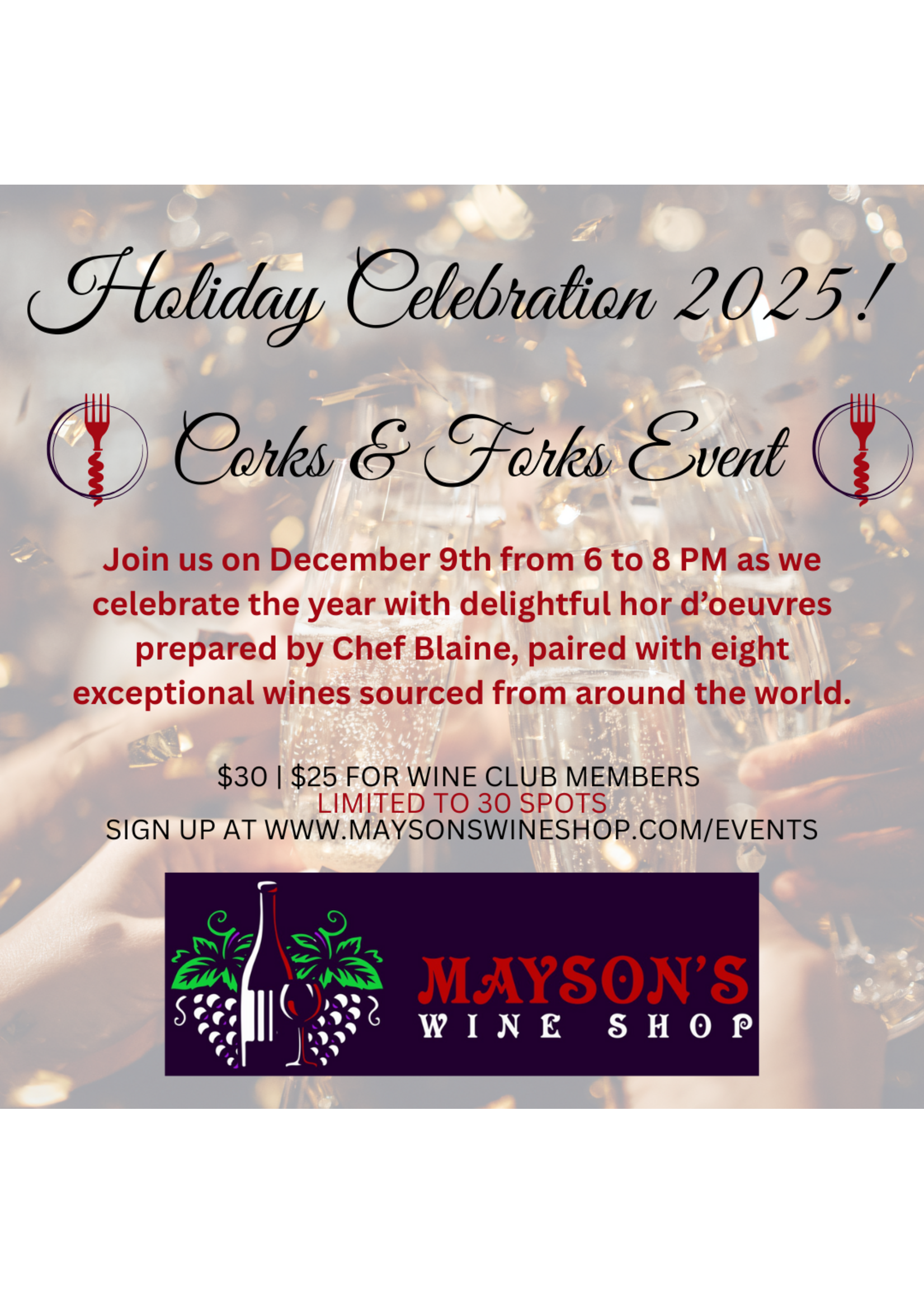 Corks & Forks Holiday Celebration