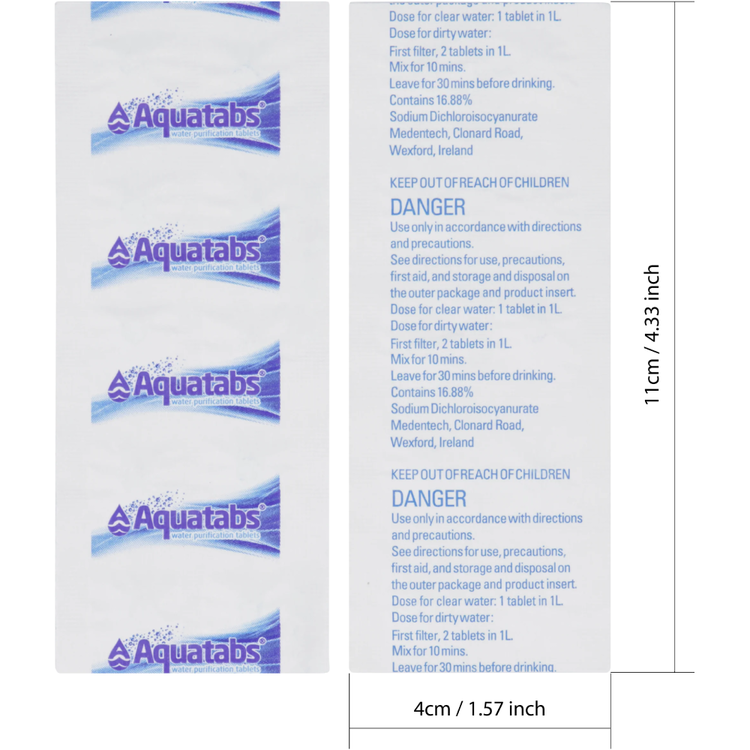 Aquatabs Comprimés de purification d'eau 1L Aquatabs paquet de 50