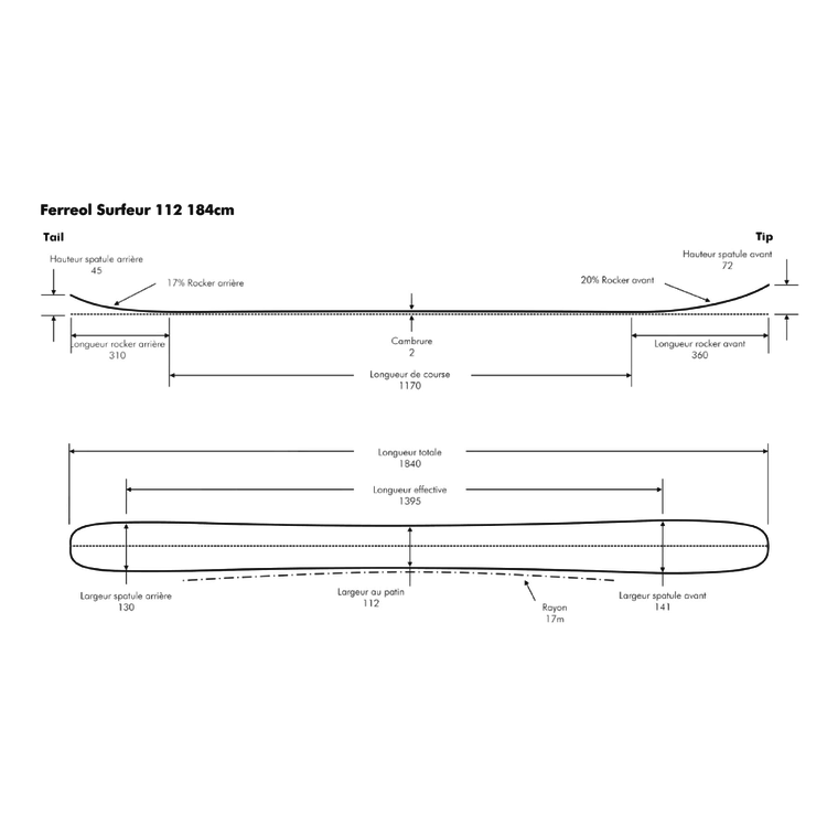 Ferreol Skis Surfeur 112