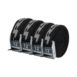 NRS Sangle d'attache 1" HD Noir furtif (paquet de 4)