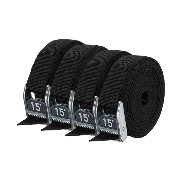 NRS Sangle d'attache 1" HD Noir furtif (paquet de 4)