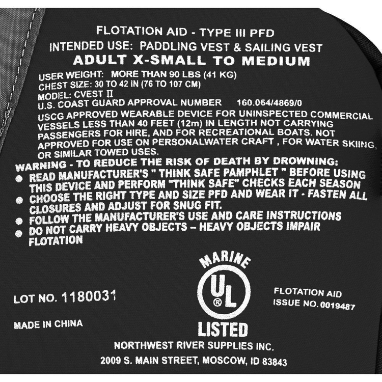 NRS VFI cVest Mesh Back